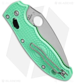 Spyderco Manix 2 M4 Lightweight Knife Mint Green (3.37" Satin) C101PJGR2 -Spyderco Sales Spyderco Manix 2 M4 Lightweight Knife Mint Green Satin C101PJGR2 BHQ 180238 kc side