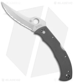 Spyderco Masaad Ayoob Lockback Knife Gray G-10 (3.6" Satin CRU-WEAR Serr)