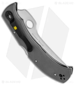 Spyderco Masaad Ayoob Lockback Knife Gray G-10 (3.6" Satin CRU-WEAR Serr) -Spyderco Sales Spyderco Masaad Ayoob LB Gray G 10 Satin Serr BHQ 145695 jr side