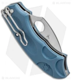 Spyderco Meerkat Sprint Run Knife Blue FRN (2" Satin V-Toku2) C64PBLE -Spyderco Sales Spyderco Meerkat Sprint Run Blue FRN Satin C64PBLE BHQ 93648 jr side