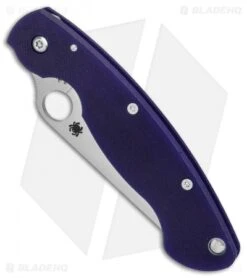 Spyderco Military Knife Dark Blue G-10 (4" Satin CPM-S110V) C36GPDBL 9 Spyderco Military Knife Dark Blue G-10 (4" Satin CPM-S110V) C36GPDBL -Spyderco Sales Spyderco Military Dark Blue G10 Satin BHQ 33040 er spine