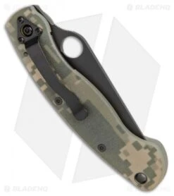 Spyderco Military Knife Digital Camo G-10 (4" Black) C36GPCMOBK -Spyderco Sales Spyderco Military Knife Digital Camo G 10 Black C36GPCMOBK BHQ 7161 jr side
