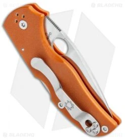 Spyderco Native 5 Lockback Knife Orange G-10 (3" Satin REX 45) Sprint C41GPBORE -Spyderco Sales Spyderco Native 5 LB Orange G 10 Satin C41GPBORE5 BHQ 106197 jr side