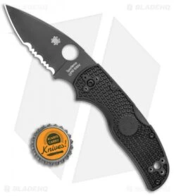 Spyderco Native 5 Lightweight S30V Lockback Knife FRN (3" Black Serr) C41PSBBK5 -Spyderco Sales Spyderco Native 5 Lightweight S30V LB FRN Black Serr C41PSBBK5 BHQ 30201 jr bottlecap