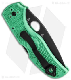 Spyderco Native 5 Exclusive M4 LW Lockback Knife Mint Green FRN (3" Black) 8 Spyderco Native 5 Exclusive M4 LW Lockback Knife Mint Green FRN (3" Black) -Spyderco Sales Spyderco Native 5 M4 Lightweight LB Mint Green Black BHQ 143202 jr side