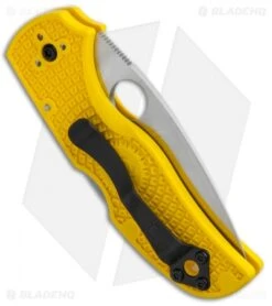 Spyderco Native 5 Salt Lockback Knife Yellow FRN (3" LC200N) C41PYL5 -Spyderco Sales Spyderco Native 5 Salt LB Yellow FRN LC200N C41PYL5 BHQ 78694 jr side