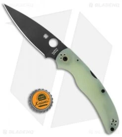 Spyderco Native Chief M4 Exclusive Lockback Knife Natural G-10 (4.08" Black) -Spyderco Sales Spyderco Native Chief M4 Exclusive LB Natural G 10 Black BHQ 126444 jr bottlecap