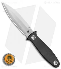 Spyderco Nightstick Fixed Blade Knife Black G-10 (4.1" Satin) FB47GP -Spyderco Sales Spyderco Nightstick Fixed Blade Knife Black G 10 4.14in Satin FB47GP BHQ 106205 LS Bottlecap
