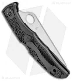 Spyderco Pacific Salt 2 Lockback Knife Black FRN (3.4" Satin Serr) C91SBK2 -Spyderco Sales Spyderco Pacific Salt 2 LB Black FRN Satin Serr C91SBK2 BHQ 106204 jr side