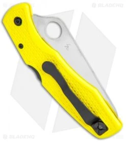 Spyderco Pacific Salt H-1 Knife C91SYL Yellow FRN (3.81" Satin Serr) -Spyderco Sales Spyderco Pacific Salt H 1 C91SYL Yellow FRN Satin Serr BHQ 8216 jr side