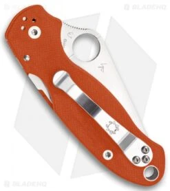 Spyderco Para 3 Sprint Run Knife Burnt Orange G-10 (3" Satin Rex 45) C223GPBORE -Spyderco Sales Spyderco Para 3 C223GPBORE Burnt Orange G10 satin er side