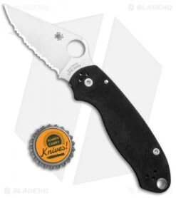 Spyderco Para 3 Compression Lock Knife Black G-10 (3" Satin Full Serr) C223GS 9 Spyderco Para 3 Compression Lock Knife Black G-10 (3" Satin Full Serr) C223GS -Spyderco Sales Spyderco Para 3 Compression Lock Black G 10 Full Serr C223GS BHQ 67317 jr bottlecap 1