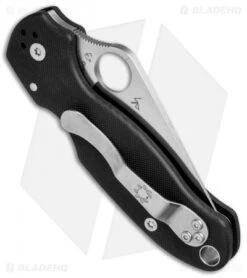 Spyderco Para 3 Compression Lock Knife Black G-10 (3" Satin Full Serr) C223GS 8 Spyderco Para 3 Compression Lock Knife Black G-10 (3" Satin Full Serr) C223GS -Spyderco Sales Spyderco Para 3 Compression Lock Black G 10 Full Serr C223GS BHQ 67317 jr side