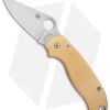 Spyderco Para 3 Pocket Knife (3" Satin) + Flytanium Brass Scales -Spyderco Sales Spyderco Para 3 Compression Lock Satin Flytanium Brass BHQ 164947 jr