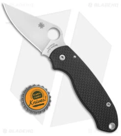 Flytanium Classic Carbon Fiber Scales + Spyderco Para 3 Pocket Knife (3" Satin) 9 Flytanium Classic Carbon Fiber Scales + Spyderco Para 3 Pocket Knife (3" Satin) -Spyderco Sales Spyderco Para 3 Compression Lock Satin Flytanium CF BHQ 164943 jr bottlecap