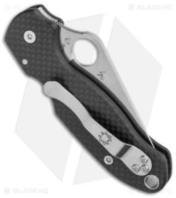 Flytanium Classic Carbon Fiber Scales + Spyderco Para 3 Pocket Knife (3" Satin) 8 Flytanium Classic Carbon Fiber Scales + Spyderco Para 3 Pocket Knife (3" Satin) -Spyderco Sales Spyderco Para 3 Compression Lock Satin Flytanium CF BHQ 164943 jr side