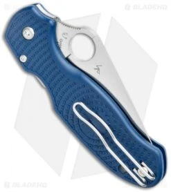 Spyderco Para 3 Lightweight Compression Lock Knife Blue (3" Satin SPY27) 8 Spyderco Para 3 Lightweight Compression Lock Knife Blue (3" Satin SPY27) -Spyderco Sales Spyderco Para 3 Lightweight Compression LB Blue Satin C223PCBL BHQ 106189 jr side