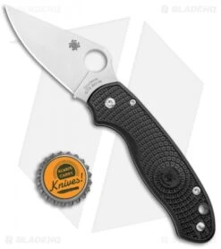 Spyderco Para 3 Lightweight Compression Lock Folding Knife Black FRN (3" Satin) -Spyderco Sales Spyderco Para 3 Lightweight Compression Lock Black FRN Satin C223PBK BHQ 93614 jr bottlecap