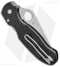 Spyderco Para 3 Lightweight Compression Lock Folding Knife Black FRN (3" Satin) -Spyderco Sales Spyderco Para 3 Lightweight Compression Lock Black FRN Satin C223PBK BHQ 93614 jr side
