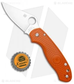 Spyderco Para 3 Lightweight Compression Lock Knife Orange FRN (3" Satin REX 45) -Spyderco Sales Spyderco Para 3 Lightweight Compression Lock Orange FRN Satin BHQ 106188 jr bottlecap