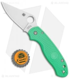 Spyderco M4 Para 3 Lightweight Compression Lock Knife Mint Green FRN (3" Satin) -Spyderco Sales Spyderco Para 3 Lightweight Compression Lock Sea Foam FRN Satin C223PGRM4 BHQ 126446 jr bottlecap 1