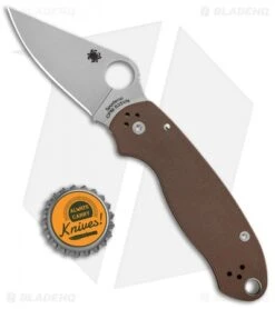 Spyderco Para 3 Sprint Run Compression Lock Knife Brown G-10 (3" Satin) C223GPBN -Spyderco Sales Spyderco Para 3 Sprint Run Compression Lock Brown G 10 Satin C223GPBN BHQ 81012 jr bottlecap