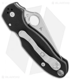 Spyderco Para 3 Compression Lock Knife Black G-10 (3" Satin Serr) C223GPS -Spyderco Sales Spyderco Para 3 black C223GP BHQ 50648 er side