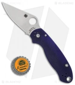 Spyderco Para 3 Compression Lock Knife Dark Blue G-10 (3" Satin S110V) C223GPDBL -Spyderco Sales Spyderco Para 3 dark blue G10 satin S110V BHQ 71251 er bottlecap