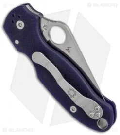 Spyderco Para 3 Compression Lock Knife Dark Blue G-10 (3" Satin S110V) C223GPDBL -Spyderco Sales Spyderco Para 3 dark blue G10 satin S110V BHQ 71251 er side 2