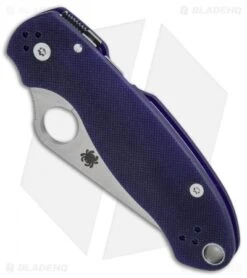 Spyderco Para 3 Compression Lock Knife Dark Blue G-10 (3" Satin S110V) C223GPDBL -Spyderco Sales Spyderco Para 3 dark blue G10 satin S110V BHQ 71251 er spine