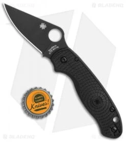 Spyderco Para 3 Lightweight Compression Lock Folding Knife Black LW (3" Black) -Spyderco Sales Spyderco Para3 Lightweight Compression Lock Black FRN Black C223PBBK BHQ 102052 jr bottlecap