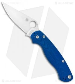 Spyderco Paramilitary 2 Compression Lock Knife Blue Aluminum (3.4" Satin) BHQ