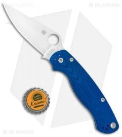 Spyderco Paramilitary 2 Compression Lock Knife Blue Aluminum (3.4" Satin) BHQ -Spyderco Sales Spyderco Paramilitary 2 Blue Aluminum Satin C81ALPBL2 BHQ 105235 jr bottlecap