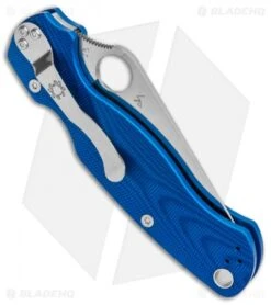 Spyderco Paramilitary 2 Compression Lock Knife Blue Aluminum (3.4" Satin) BHQ -Spyderco Sales Spyderco Paramilitary 2 Blue Aluminum Satin C81ALPBL2 BHQ 105235 jr side