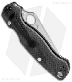 Spyderco Paramilitary 2 Knife Carbon Fiber (3.4" Satin Serr 52100) -Spyderco Sales Spyderco Paramilitary 2 CF Satin Serr C81CF52100PS2 BHQ 37160 jr side