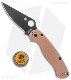 Spyderco Paramilitary 2 Compression Lock Knife Copper (3.5" Black CPM-REX 45) -Spyderco Sales Spyderco Paramilitary 2 Compression Lock Copper Black C81CUPBK2 BHQ 126452 jr bottlecap