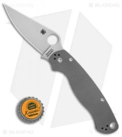 Spyderco Paramilitary 2 Knife Dark Gray G-10 (3.4" Stonewash Maxamet) C81GPDGY2 -Spyderco Sales Spyderco Paramilitary 2 Dark Gray G10 satin maxamet BHQ 71341 er bottlecap