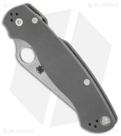 Spyderco Paramilitary 2 Knife Dark Gray G-10 (3.4" Stonewash Maxamet) C81GPDGY2 -Spyderco Sales Spyderco Paramilitary 2 Dark Gray G10 satin maxamet BHQ 71341 er spine