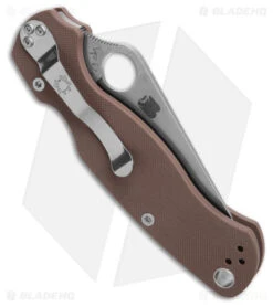 Spyderco Paramilitary 2 Knife - CPM-15V / Brown G-10 C81GPBN15V2 -Spyderco Sales Spyderco Paramilitary 2 Knife CPM 15 V Brown G10 BHQ 179354 td side1