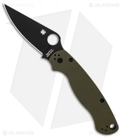 Spyderco Paramilitary 2 Knife OD Green G-10 (3.4" Black) C81GPGRBK2 3 Spyderco Paramilitary 2 Knife OD Green G-10 (3.4" Black) C81GPGRBK2
