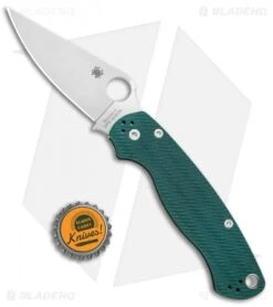 Spyderco Paramilitary 2 Knife Sprint Run Forest Green G-10 (3.4" Satin S45VN) -Spyderco Sales Spyderco Paramilitary 2 Run Forest Green G 10 Satin BHQ 106199 jr bottlecap