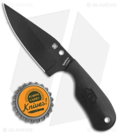 Spyderco Perrin Subway Bowie Fixed Blade Knife FRN (2.5" Black) -Spyderco Sales Spyderco Perrin Subway Bowie Fixed Blade FRN Black BHQ 145713 jr bottlecap