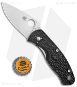 Spyderco Persistence Lightweight Liner Lock Knife Black (2.75" Satin) C136PBK -Spyderco Sales Spyderco Persistence Lightweight LL Black Satin BHQ 139716 jr bottlecap