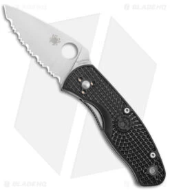 Spyderco Persistence Lightweight Liner Lock Black (2.75" Satin Serr) C136SBK