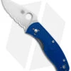 Spyderco Persistence Lightweight Liner Lock Knife Blue (Satin S35VN Part Serr) -Spyderco Sales Spyderco Persistence Lightweight LL Blue Satin Partial Serr BHQ 145700 jr