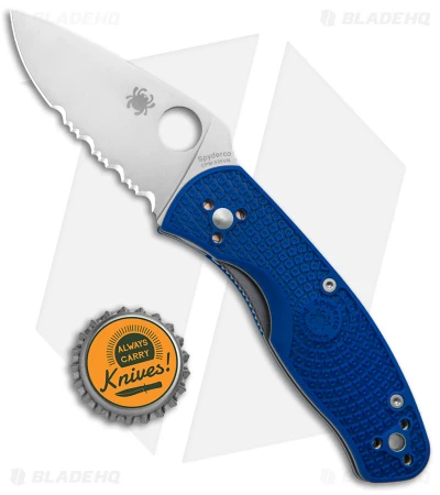 Spyderco Persistence Lightweight Liner Lock Knife Blue (Satin S35VN Part Serr) 6 Spyderco Persistence Lightweight Liner Lock Knife Blue (Satin S35VN Part Serr) - Image 4