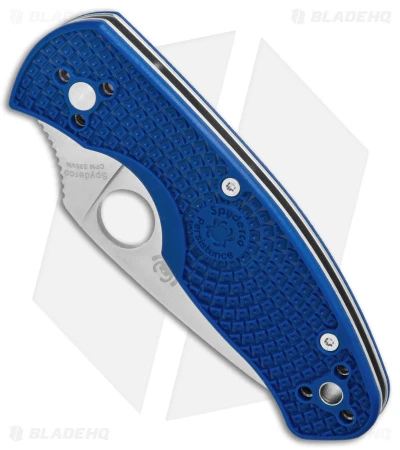 Spyderco Persistence Lightweight Liner Lock Knife Blue (Satin S35VN Part Serr) 4 Spyderco Persistence Lightweight Liner Lock Knife Blue (Satin S35VN Part Serr) - Image 2