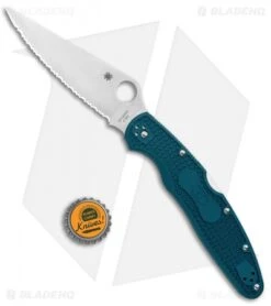 Spyderco Police 4 Lightweight Knife Blue FRN (4.3" Satin Serr) C07FP4K390 -Spyderco Sales Spyderco Police 4 Lightweight Blue FRN Saitn Serr C07FS4K390 BHQ 125870 jr bottlecap