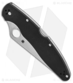 Spyderco Police 4 Lockback Knife Black G-10 (4.4" Satin K390) C07GP4 8 Spyderco Police 4 Lockback Knife Black G-10 (4.4" Satin K390) C07GP4 -Spyderco Sales Spyderco Police 4 black G10 satin BHQ 50812 er spine