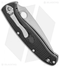 Spyderco Resilience Lightweight Liner Lock Knife Black FRN (4.25" Satin Serr) -Spyderco Sales Spyderco Resilience Lightweight LL Black FRN Satin Serr C142PSBK BHQ 125849 jr side
